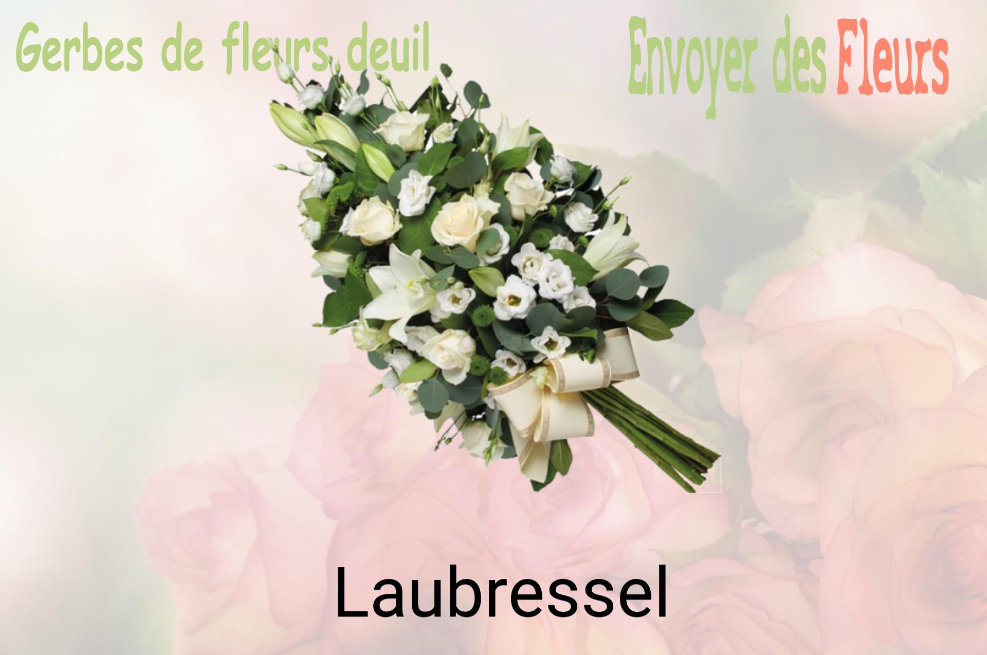 Gerbe de fleurs de deuil livrée à Laubressel